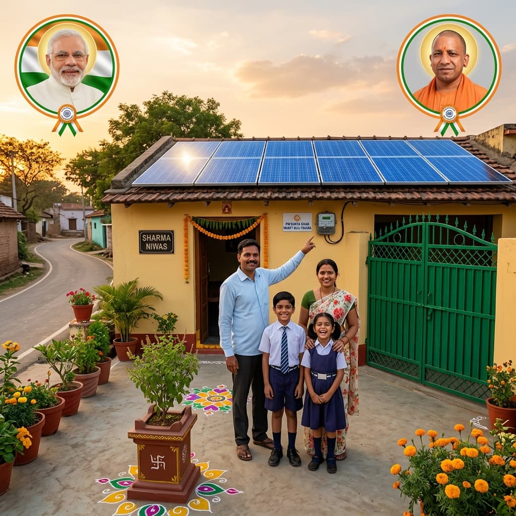 PM सूर्य घर योजना — सोलर पैनल वाला भारतीय घर
